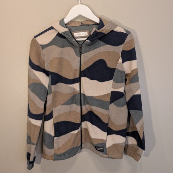Abercrombie & Fitch Kids Fleece Hooded Jacket Light Layer Travel - Size 11/12 - Picture 1 of 9